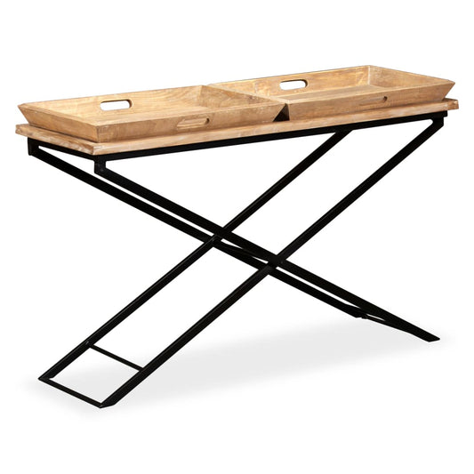 vidaXL Console Table Solid Mango Wood 130x40x80 cm