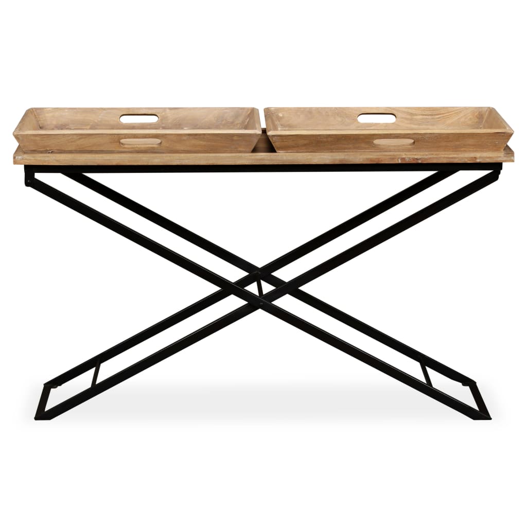 vidaXL Console Table Solid Mango Wood 130x40x80 cm