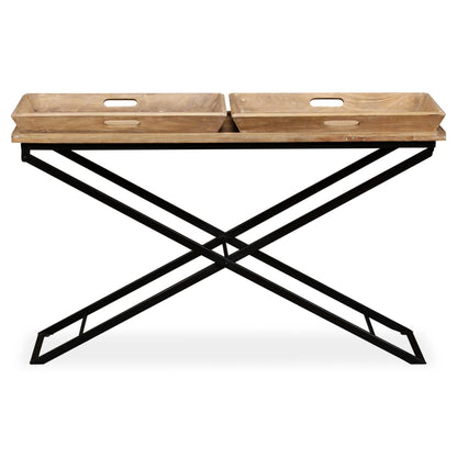 vidaXL Console Table Solid Mango Wood 130x40x80 cm