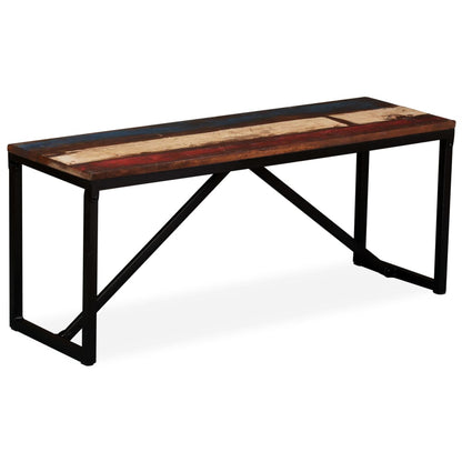 vidaXL Bench | Multicolour | Solid reclaimed wood, steel | 110x35x45 cm