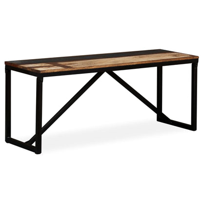vidaXL Bench | Multicolour | Solid reclaimed wood, steel | 110x35x45 cm