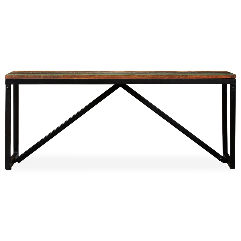 vidaXL Bench | Multicolour | Solid reclaimed wood, steel | 110x35x45 cm