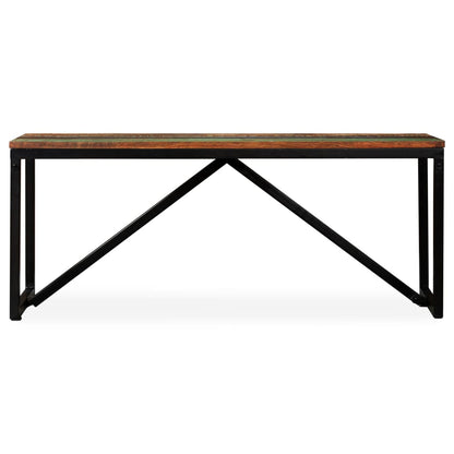 vidaXL Bench | Multicolour | Solid reclaimed wood, steel | 110x35x45 cm