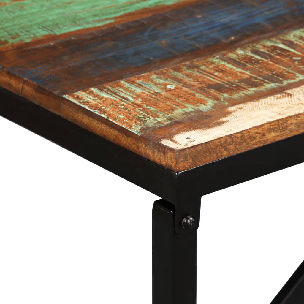 vidaXL Bench | Multicolour | Solid reclaimed wood, steel | 110x35x45 cm