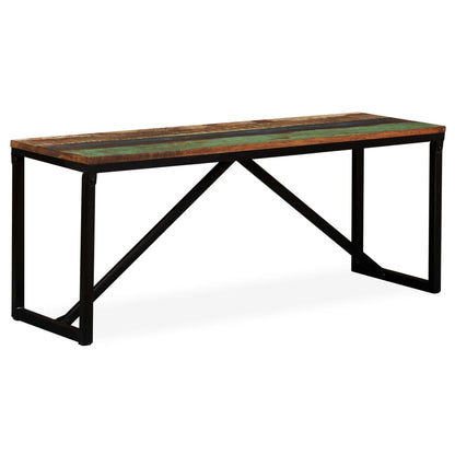 vidaXL Bench | Multicolour | Solid reclaimed wood, steel | 110x35x45 cm