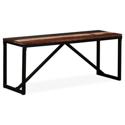 vidaXL Bench | Multicolour | Solid reclaimed wood, steel | 110x35x45 cm