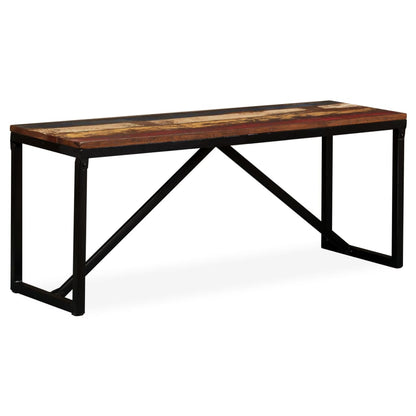 vidaXL Bench | Multicolour | Solid reclaimed wood, steel | 110x35x45 cm