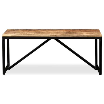 vidaXL Bench | Wood with Black Legs | Solid Mango Wood, Steel | Medium | Durable