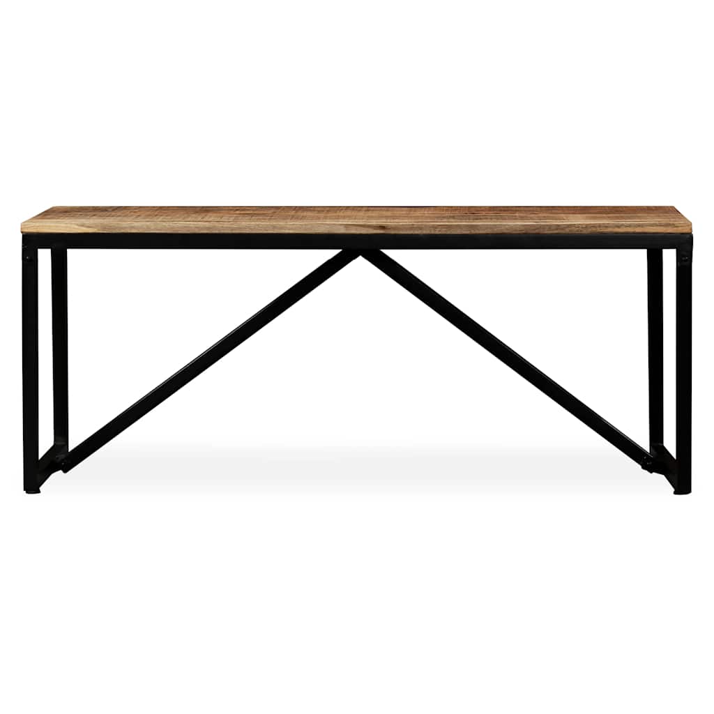 vidaXL Bench | Wood with Black Legs | Solid Mango Wood, Steel | Medium | Durable