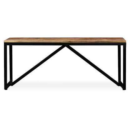vidaXL Bench | Wood with Black Legs | Solid Mango Wood, Steel | Medium | Durable