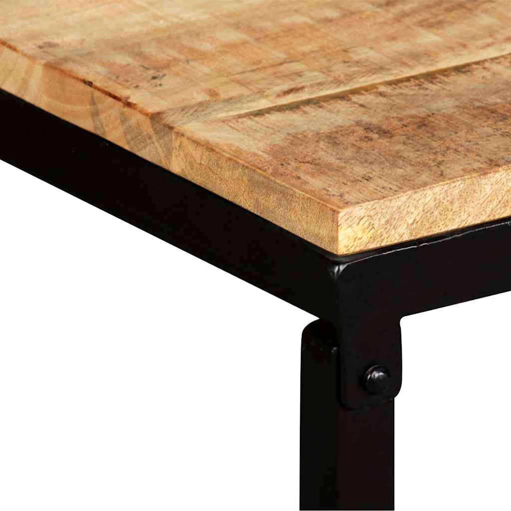 vidaXL Bench | Wood with Black Legs | Solid Mango Wood, Steel | Medium | Durable