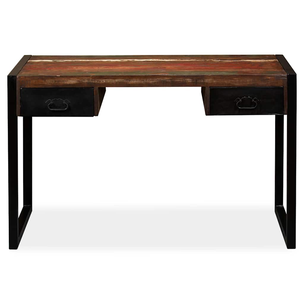 244905 vidaXL Desk with 2 Drawers Solid Reclaimed Wood 120x50x76 cm