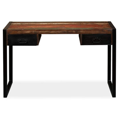 244905 vidaXL Desk with 2 Drawers Solid Reclaimed Wood 120x50x76 cm