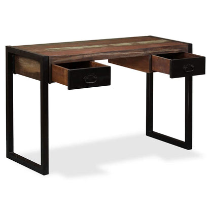 244905 vidaXL Desk with 2 Drawers Solid Reclaimed Wood 120x50x76 cm
