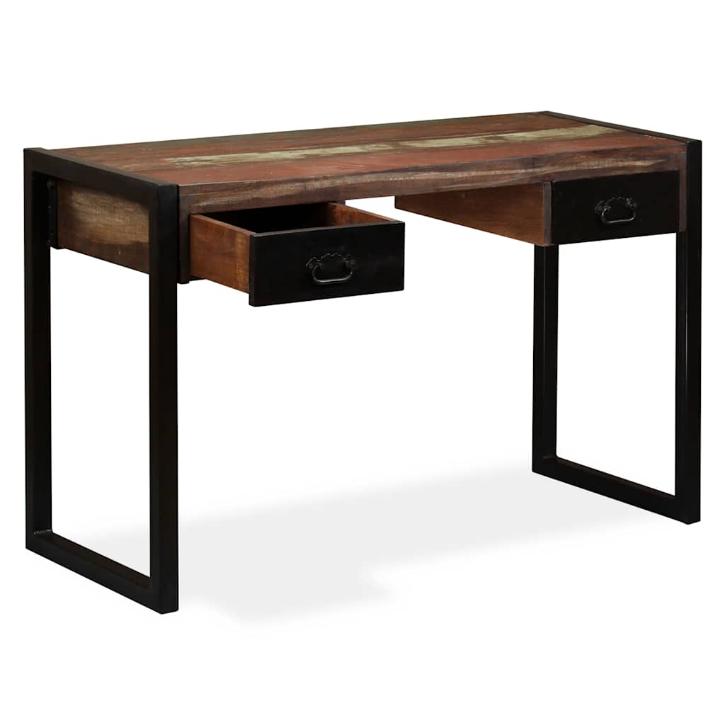 244905 vidaXL Desk with 2 Drawers Solid Reclaimed Wood 120x50x76 cm
