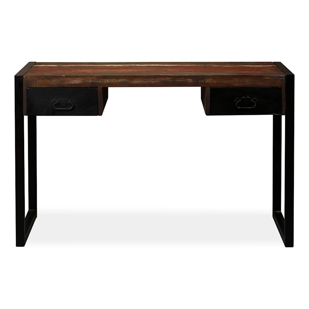 244905 vidaXL Desk with 2 Drawers Solid Reclaimed Wood 120x50x76 cm