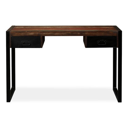244905 vidaXL Desk with 2 Drawers Solid Reclaimed Wood 120x50x76 cm