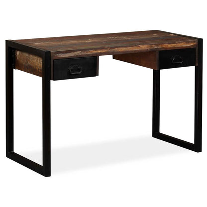 244905 vidaXL Desk with 2 Drawers Solid Reclaimed Wood 120x50x76 cm