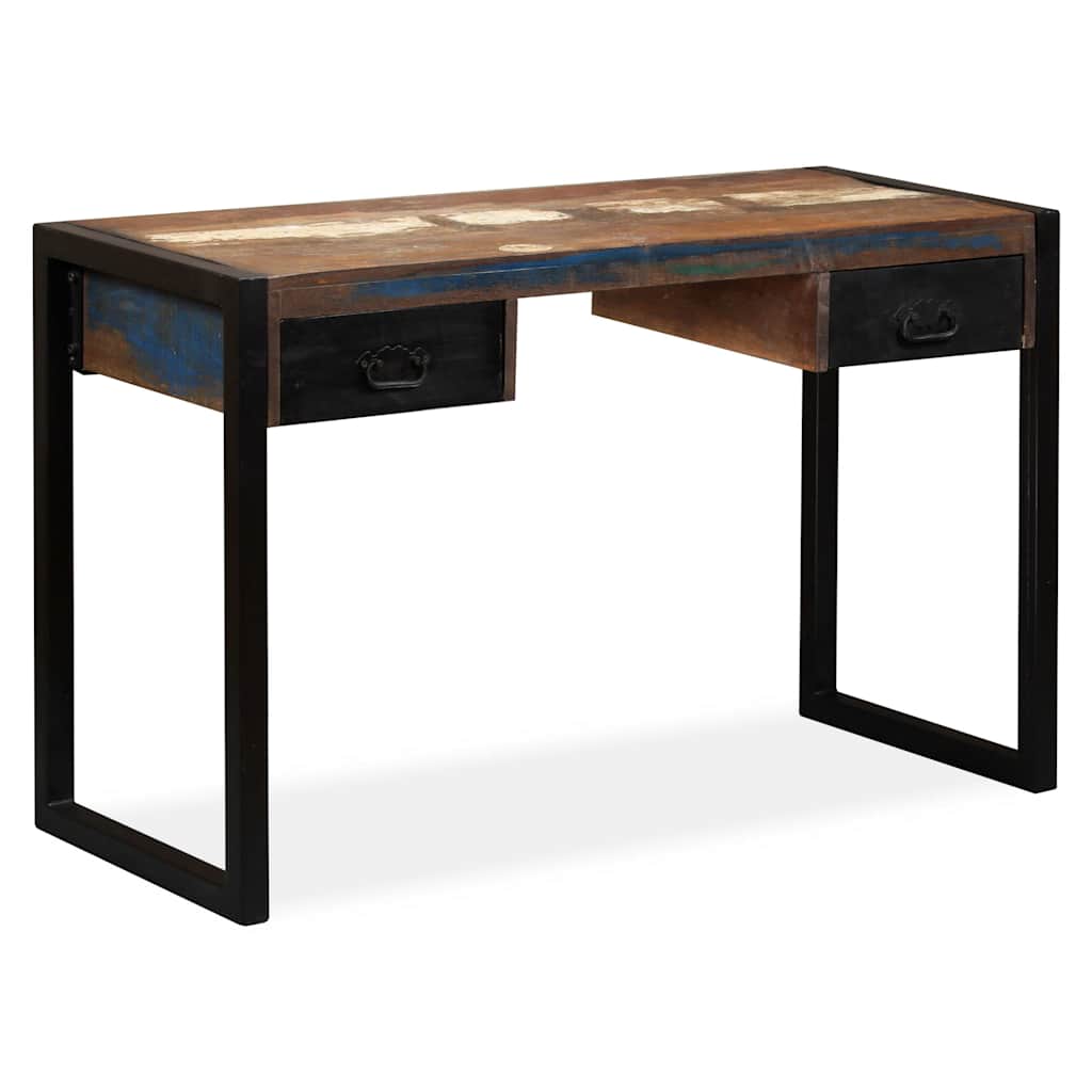 244905 vidaXL Desk with 2 Drawers Solid Reclaimed Wood 120x50x76 cm