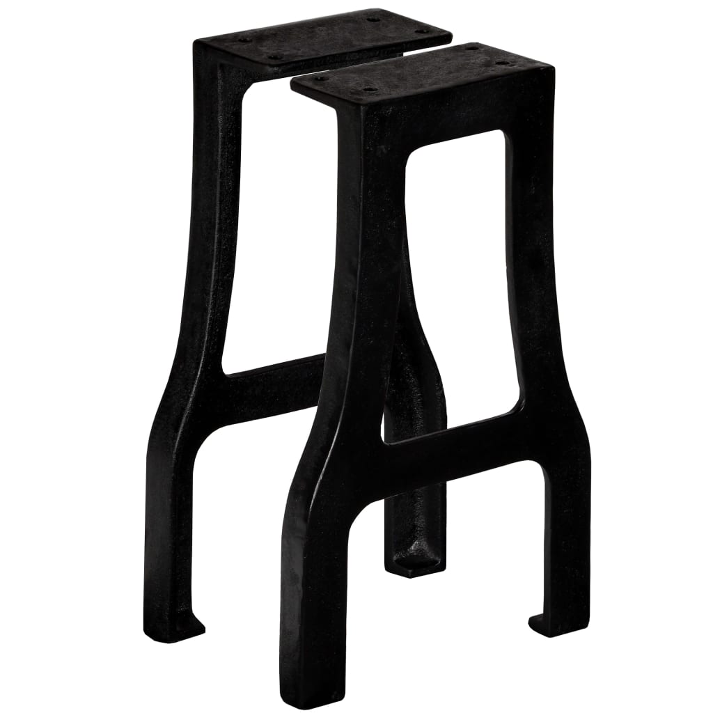 vidaXL Bench Leg | Set of 2 | Black | Cast iron | Medium | Durable | Bench Legs