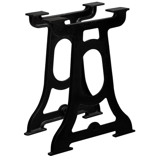 vidaXL Dining Table Leg | Set of 2 | Black | Cast iron | Standard | Durable