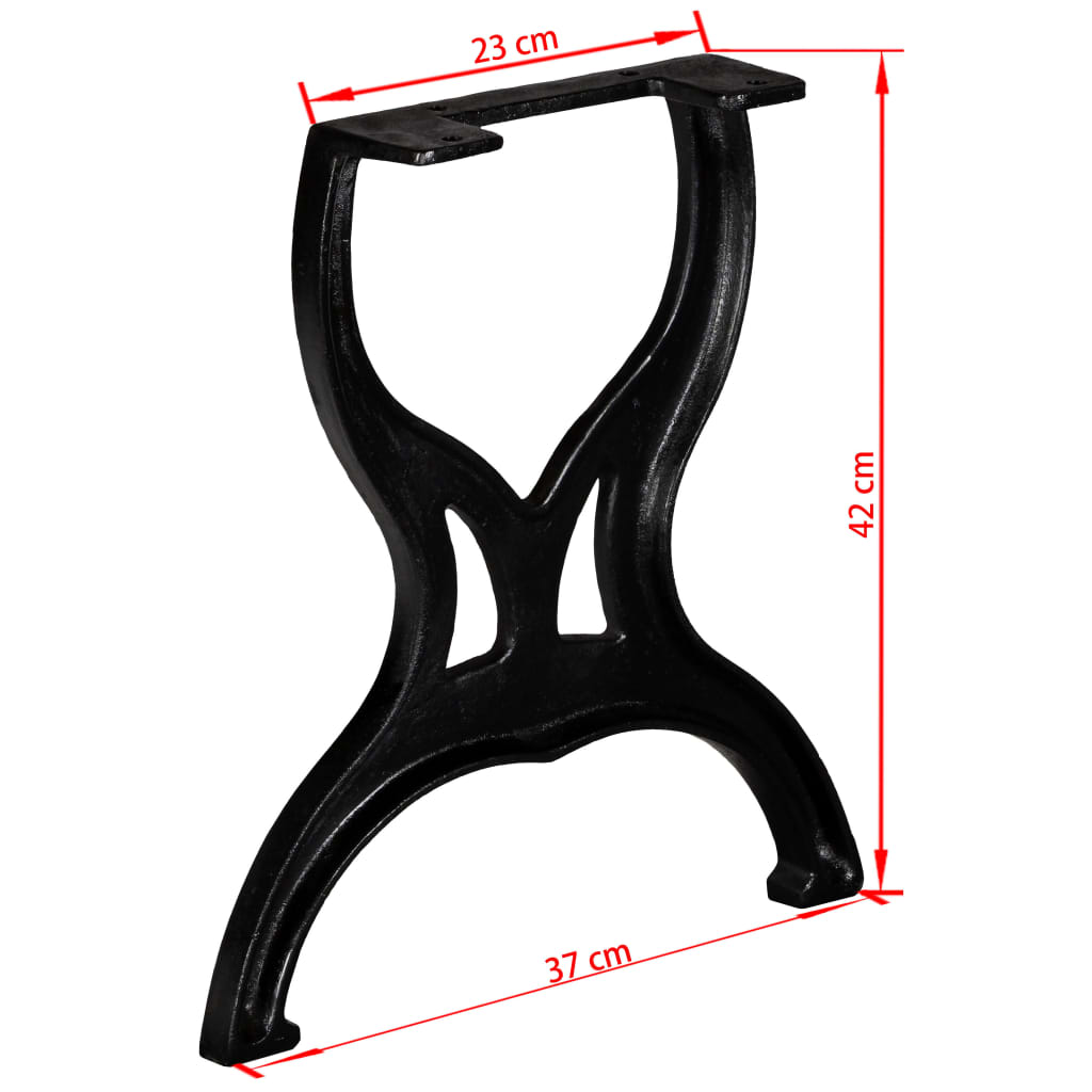 vidaXL Bench Legs 2 pcs X-Frame Cast Iron