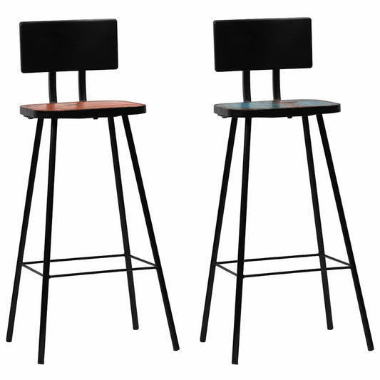 vidaXL Bar Stools 2 pcs Solid Reclaimed Wood