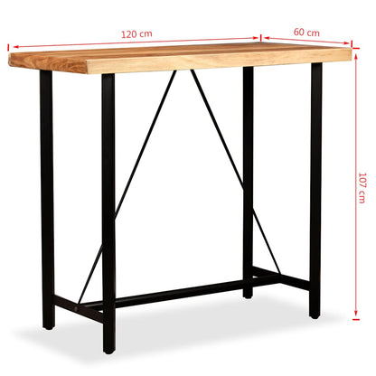 vidaXL Bar Table Solid Acacia Wood 120x60x107 cm