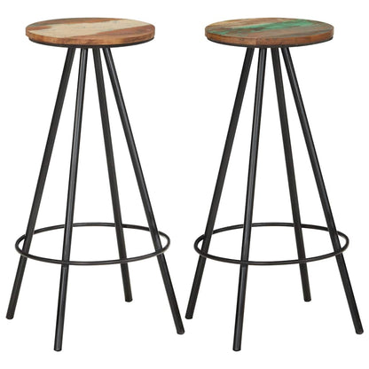 vidaXL Bar Stools 2 pcs Solid Reclaimed Wood