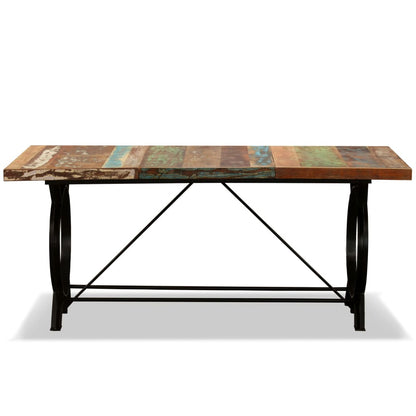 244800 vidaXL Dining Table Solid Reclaimed Wood 180 cm
