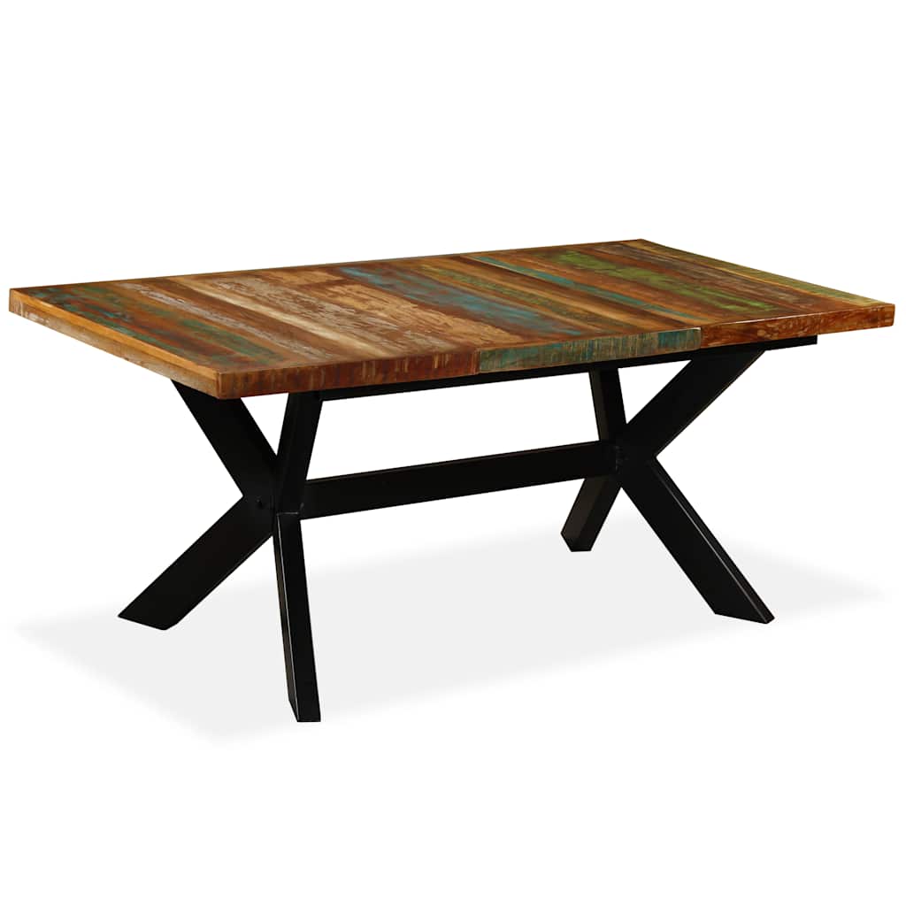 vidaXL Dining Table | Multicolour | Solid reclaimed wood | Standard | Industrial