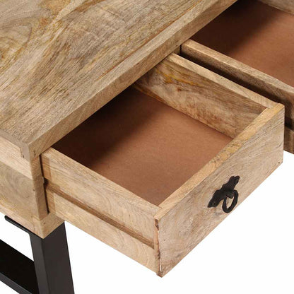 244942 vidaXL Coffee Table with 3 Drawers Solid Mango Wood 90x50x35 cm