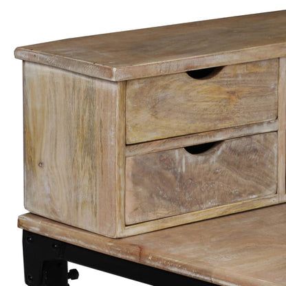 244947 vidaXL Writing Desk Solid Mango Wood and Steel 110x50x96 cm
