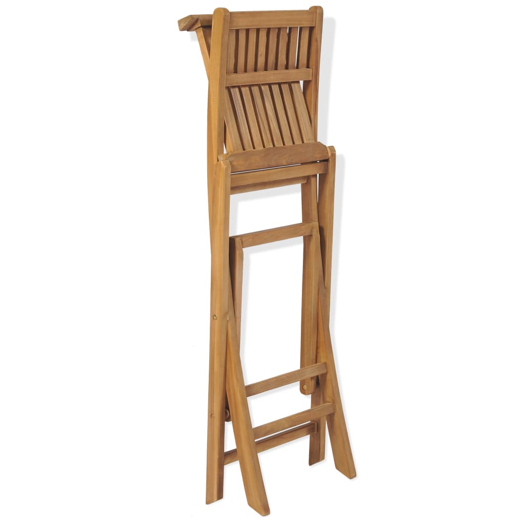 vidaXL Outdoor Bar Set | Brown | Solid Teak Wood | Medium | Foldable