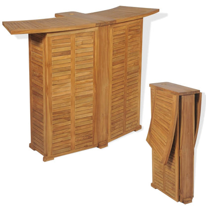 vidaXL Outdoor Bar Set | Brown | Solid Teak Wood | Medium | Foldable