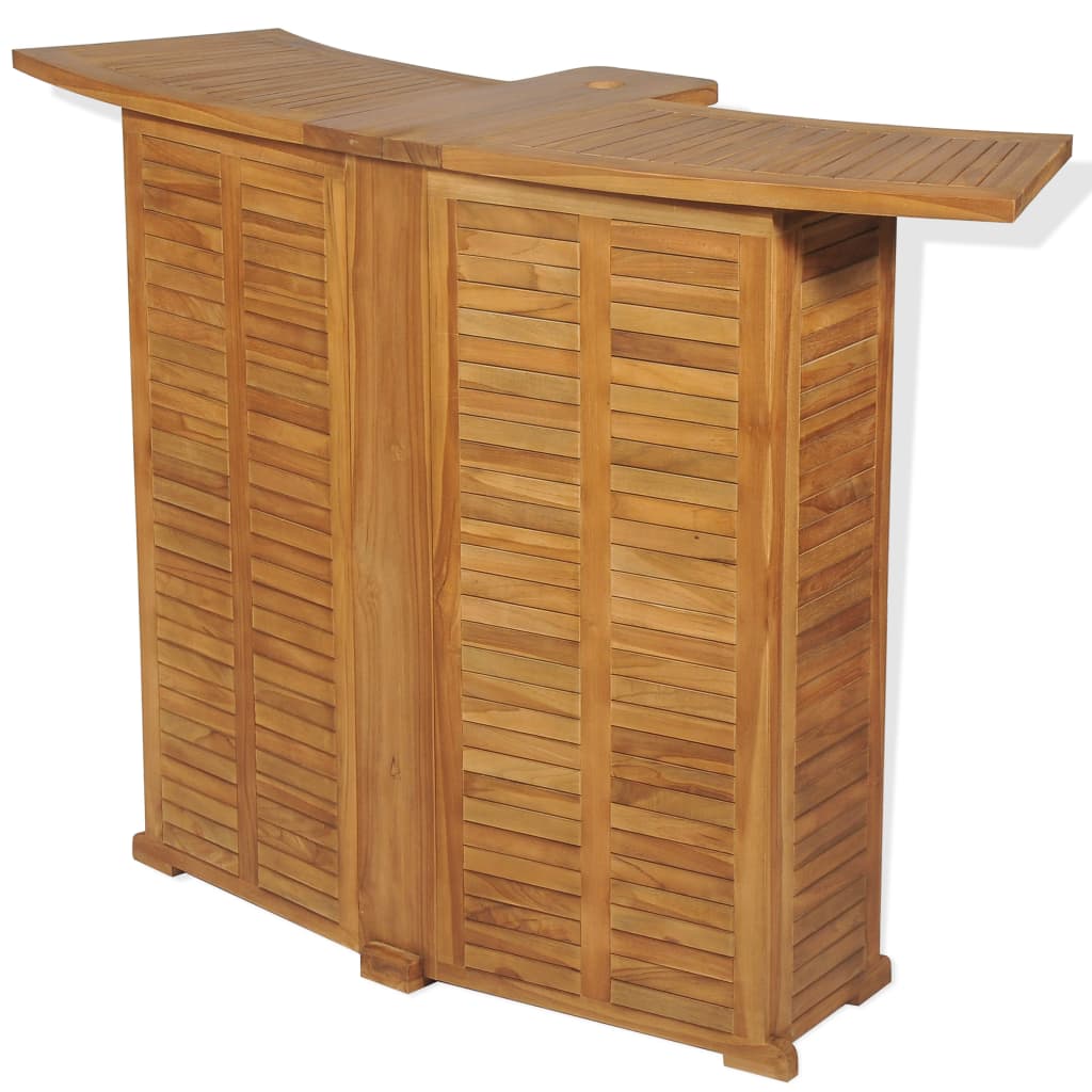 vidaXL Outdoor Bar Set | Brown | Solid Teak Wood | Medium | Foldable