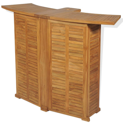 vidaXL Outdoor Bar Set | Brown | Solid Teak Wood | Medium | Foldable
