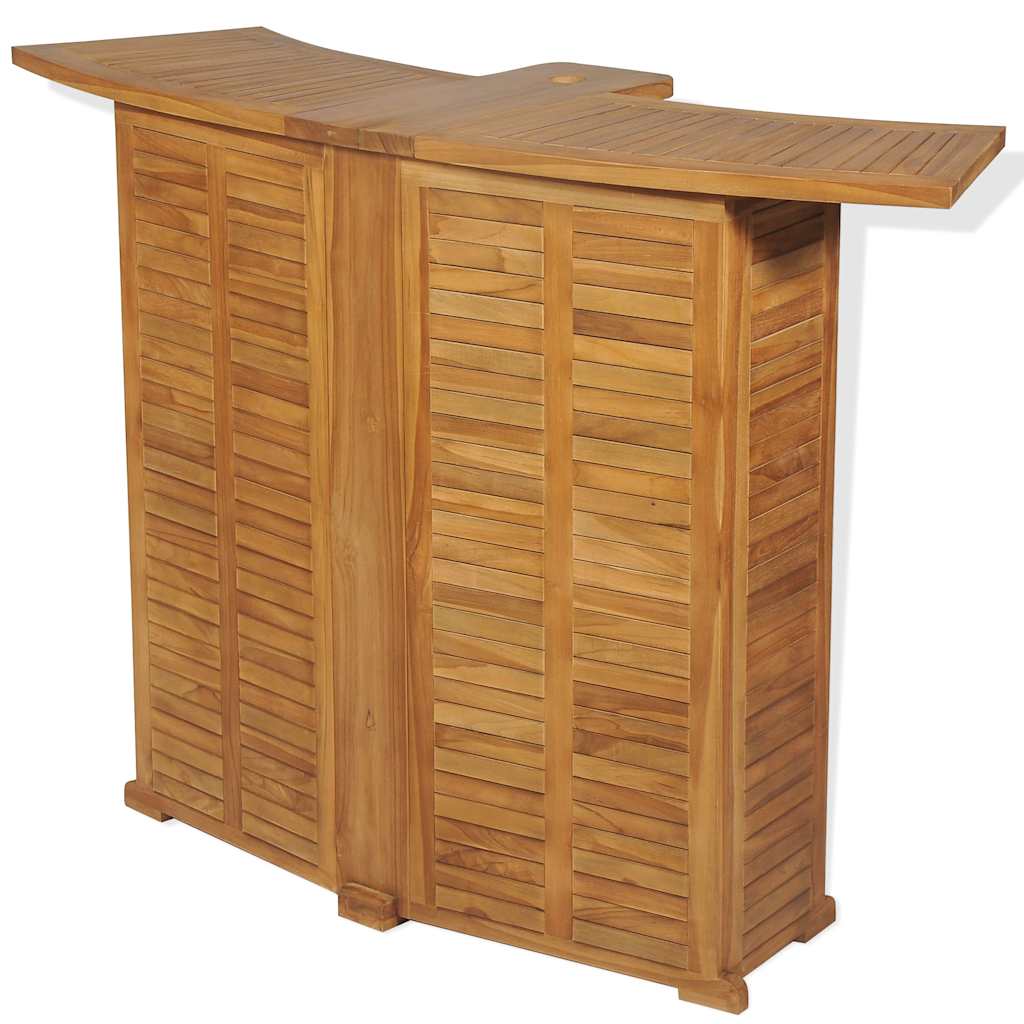 vidaXL 3 Piece Bistro Set with Folding Chairs Solid Teak Wood