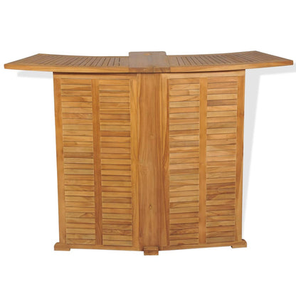 vidaXL Outdoor Bar Set | Brown | Solid Teak Wood | Medium | Foldable