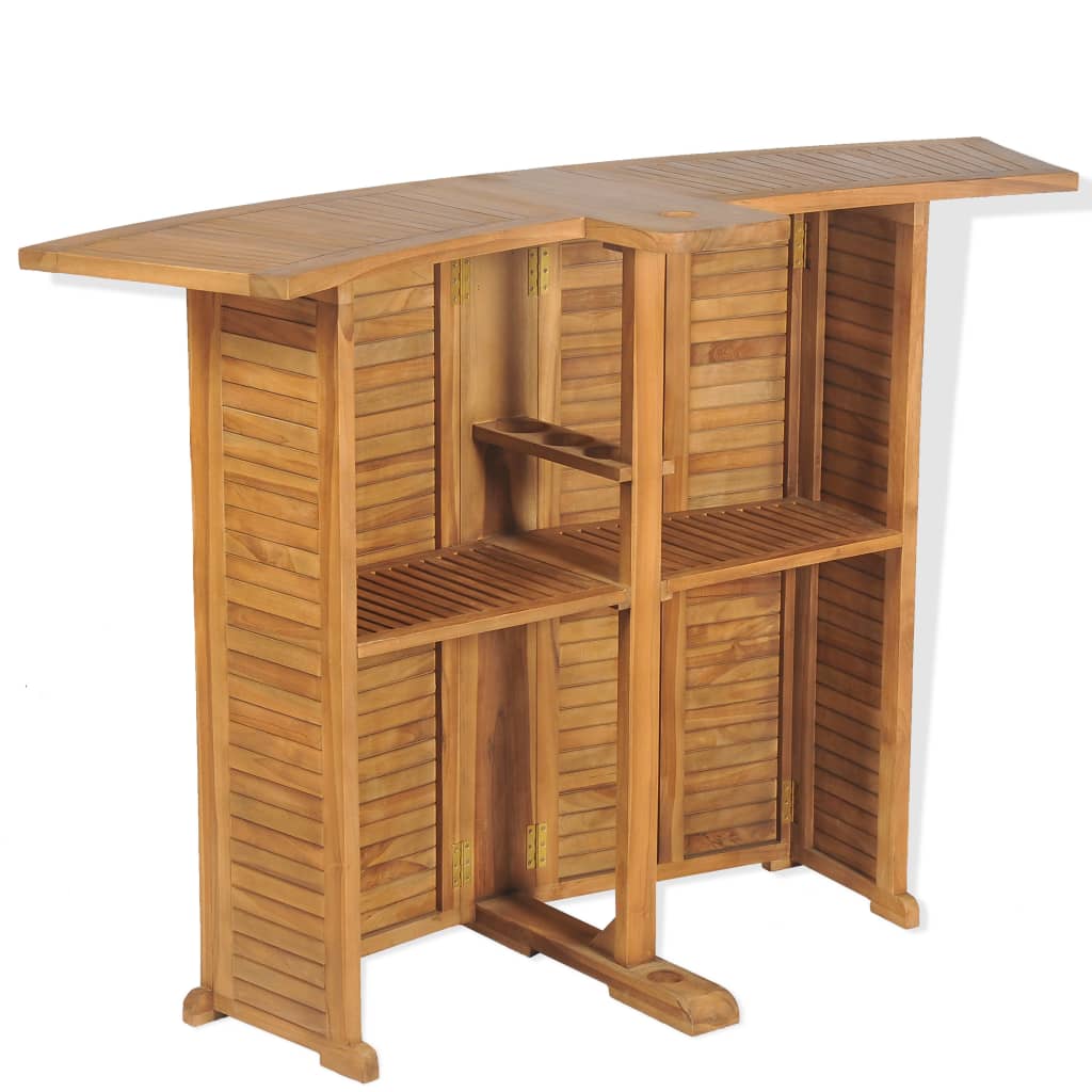 vidaXL Outdoor Bar Set | Brown | Solid Teak Wood | Medium | Foldable