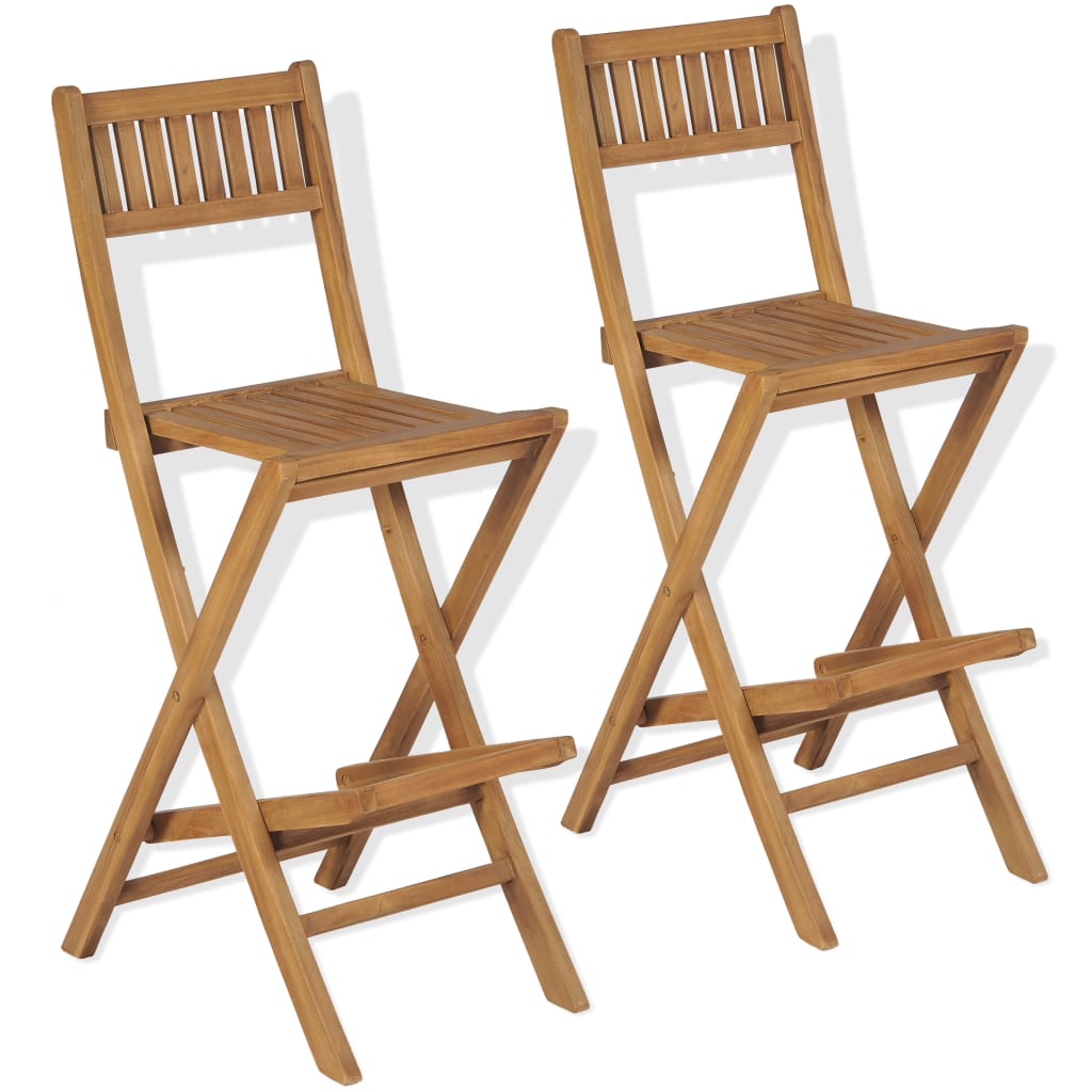 vidaXL Outdoor Bar Set | Brown | Solid Teak Wood | Medium | Foldable
