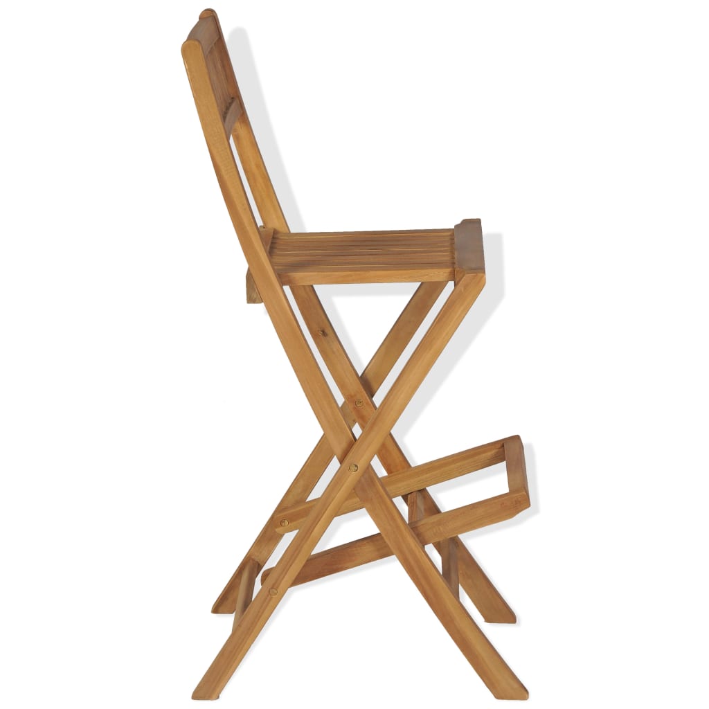 vidaXL Outdoor Bar Set | Brown | Solid Teak Wood | Medium | Foldable