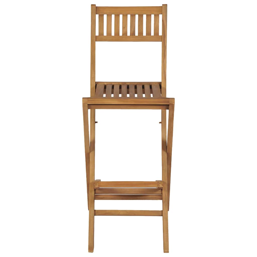 vidaXL Folding Outdoor Bar Stools 2 pcs Solid Teak Wood
