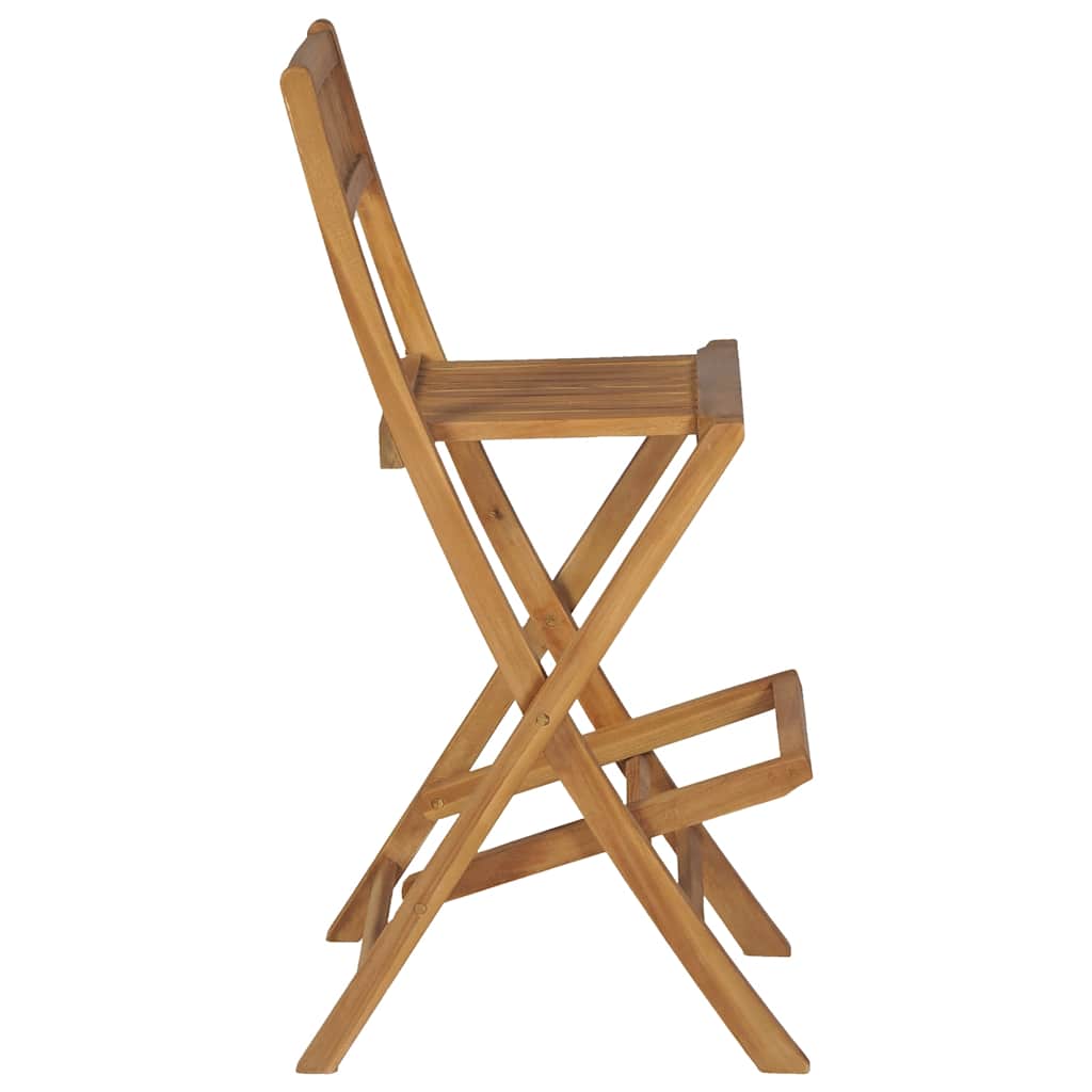 vidaXL Folding Outdoor Bar Stools 2 pcs Solid Teak Wood