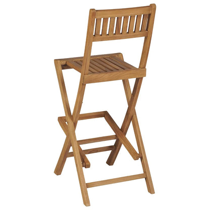 vidaXL Folding Outdoor Bar Stools 2 pcs Solid Teak Wood