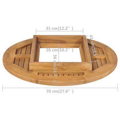 vidaXL Beer Crate Tabletop Teak 70 cm