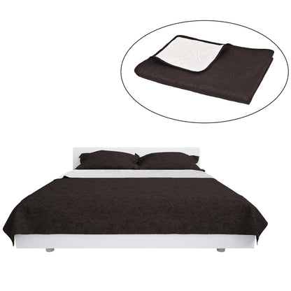 vidaXL Quilt | Cream and brown | Microfiber with pp cotton filling | 220x240cm