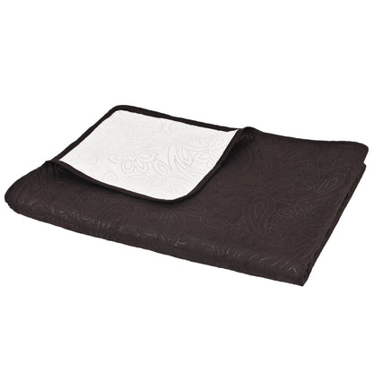 vidaXL Quilt | Cream and brown | Microfiber with pp cotton filling | 220x240cm