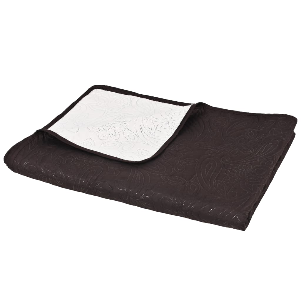 vidaXL Double-sided Quilted Bedspread 230x260 cm Cream and Brown