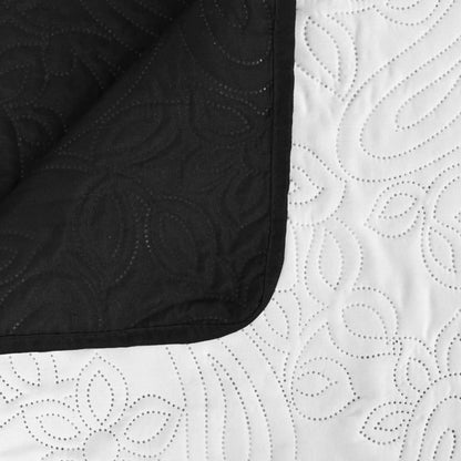 vidaXL Double-sided Quilted Bedspread 220x240 cm Black and White